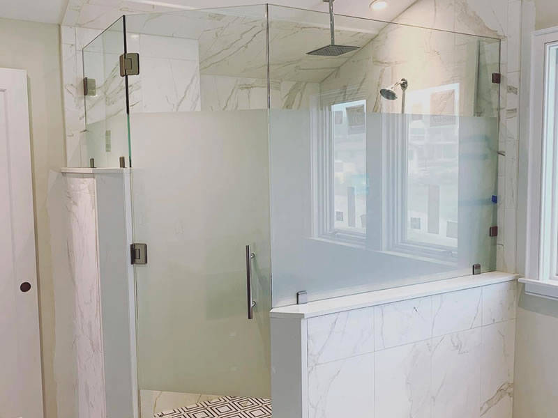 Northern Glass - MA semi private glass shower installation.