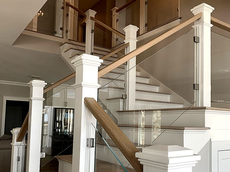 Northern Glass - MA staircase glass railing install