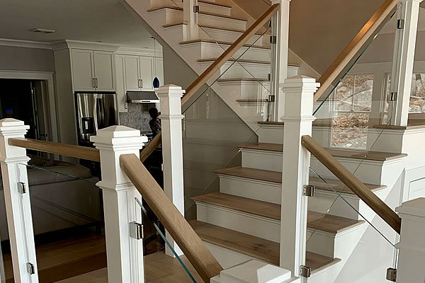 Northern Glass -MA Residential glass staircase install